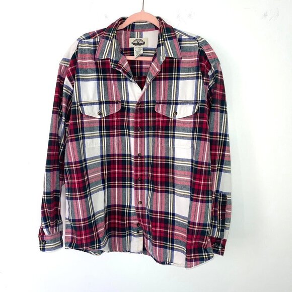 Eddie Bauer Legends Shirt Mens Size XL Plaid Flannel Cotton Button Front Pockets - Picture 10 of 12